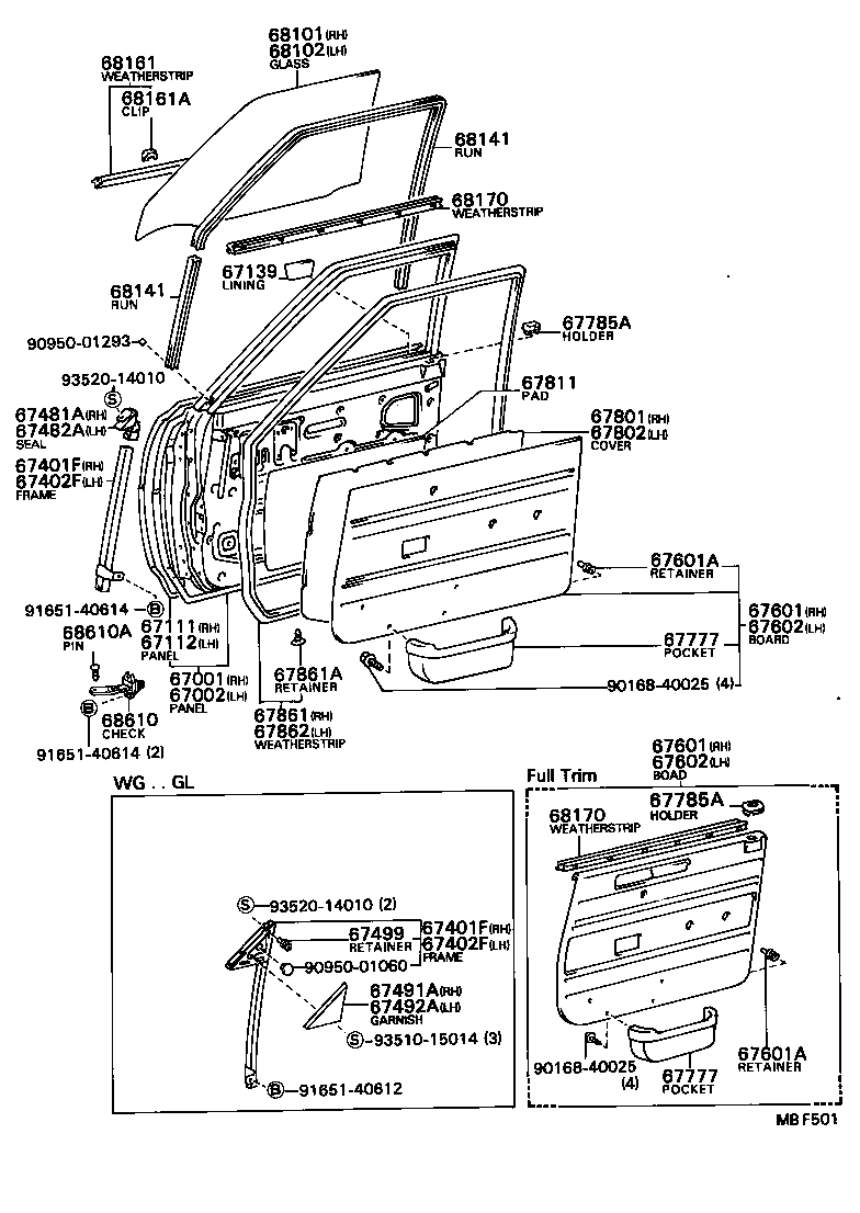 68111-1A170 GLASS SUB-ASSY, FRONT DOOR, RH product image