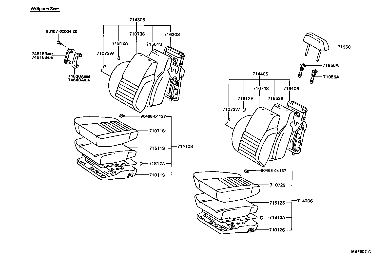 71012-16010 FRAME SUB-ASSY, FRONT SEAT CUSHION, LH product image
