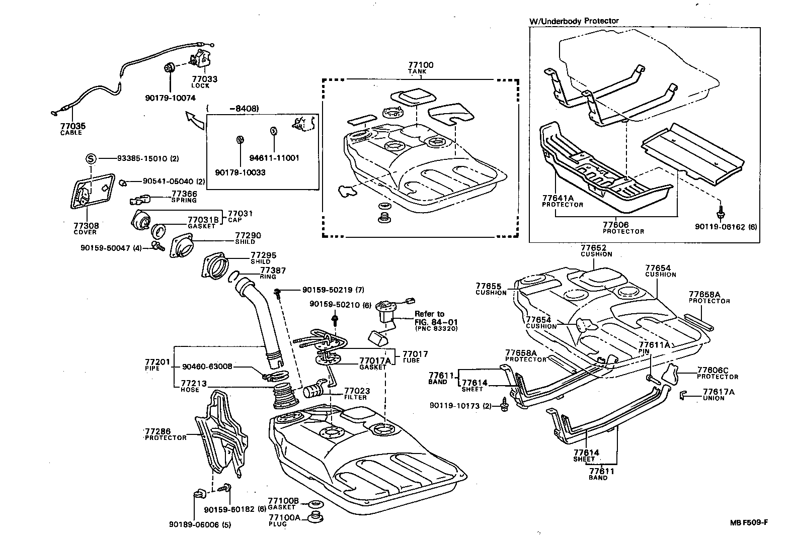 77011-16030 PIPE SUB-ASSY, FUEL TANK FILLER, LOWER product image