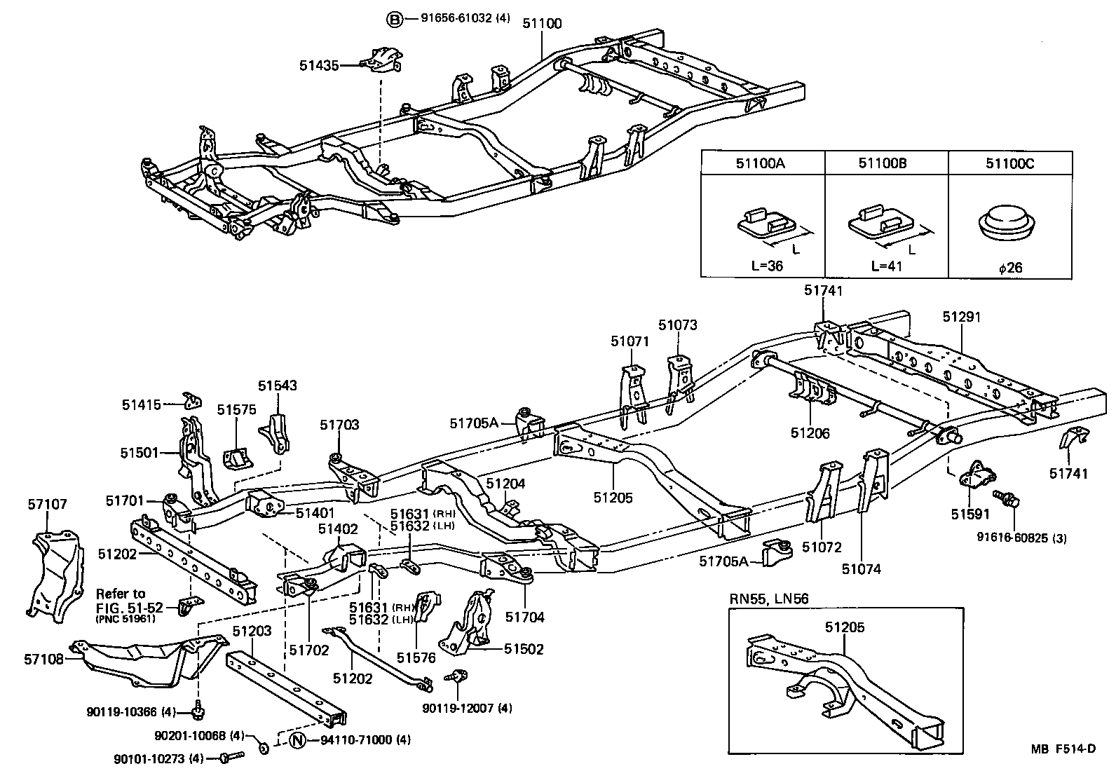 Toyota 51321-35050 BRACKET, FRAME NO.2 CROSSMEMBER, RH