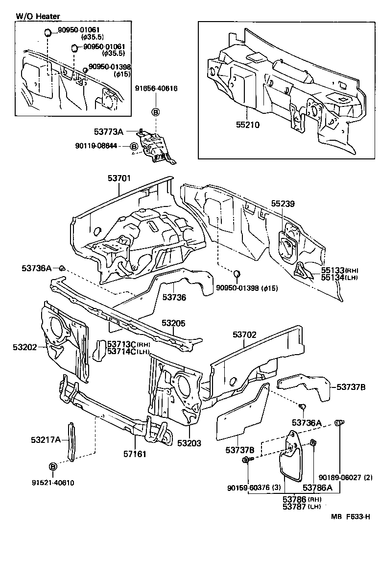 Toyota 53701-89162 APRON SUB-ASSY, FRONT FENDER, RH