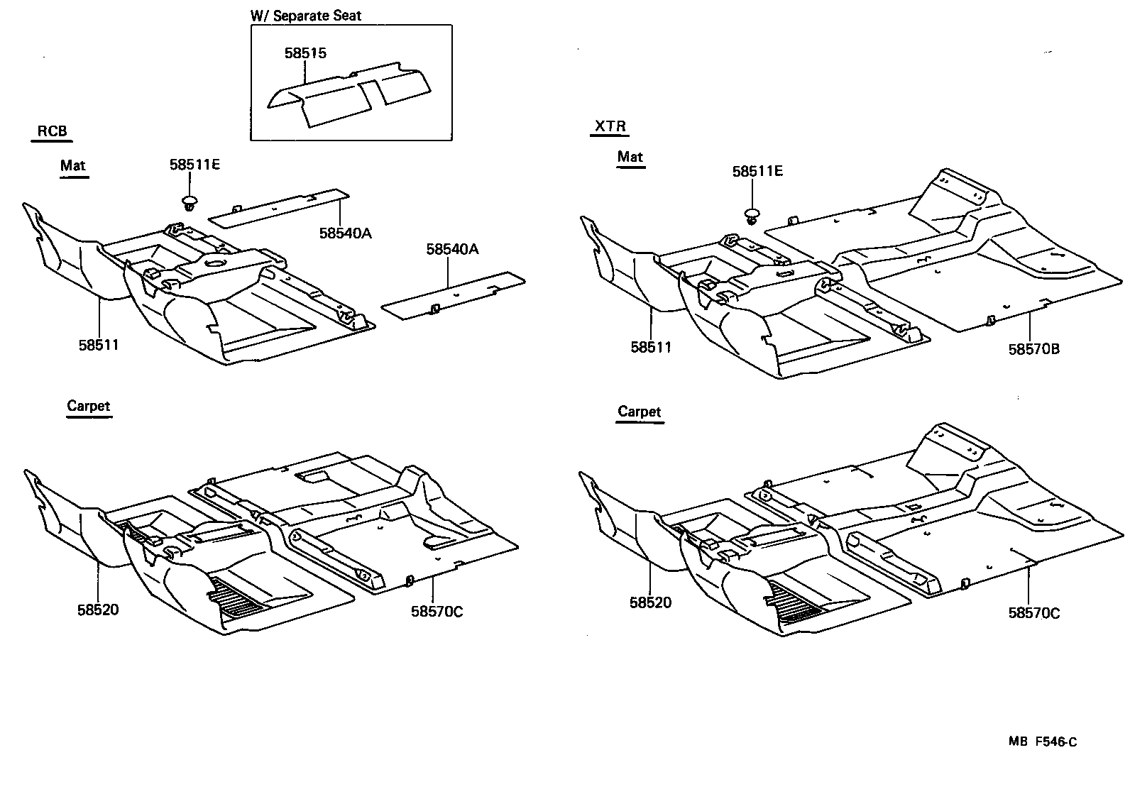Toyota 58510-89232-04 MAT, FLOOR, FRONT