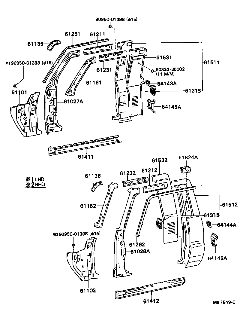 61102-89124 PANEL SUB-ASSY, COWL SIDE, LH product image