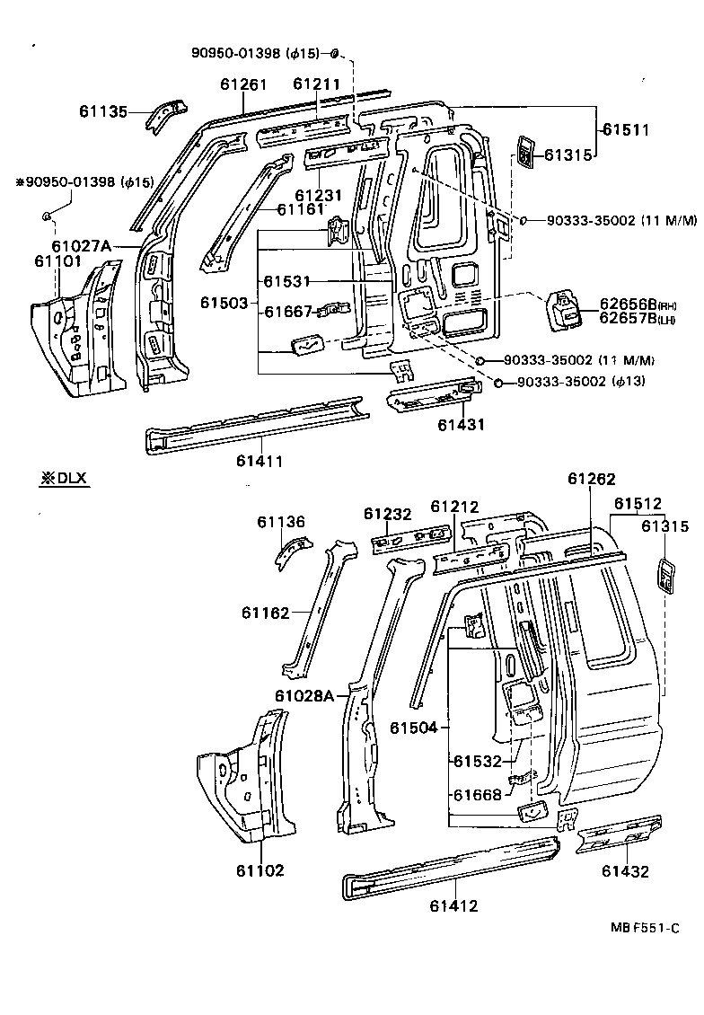 61102-89124 PANEL SUB-ASSY, COWL SIDE, LH product image