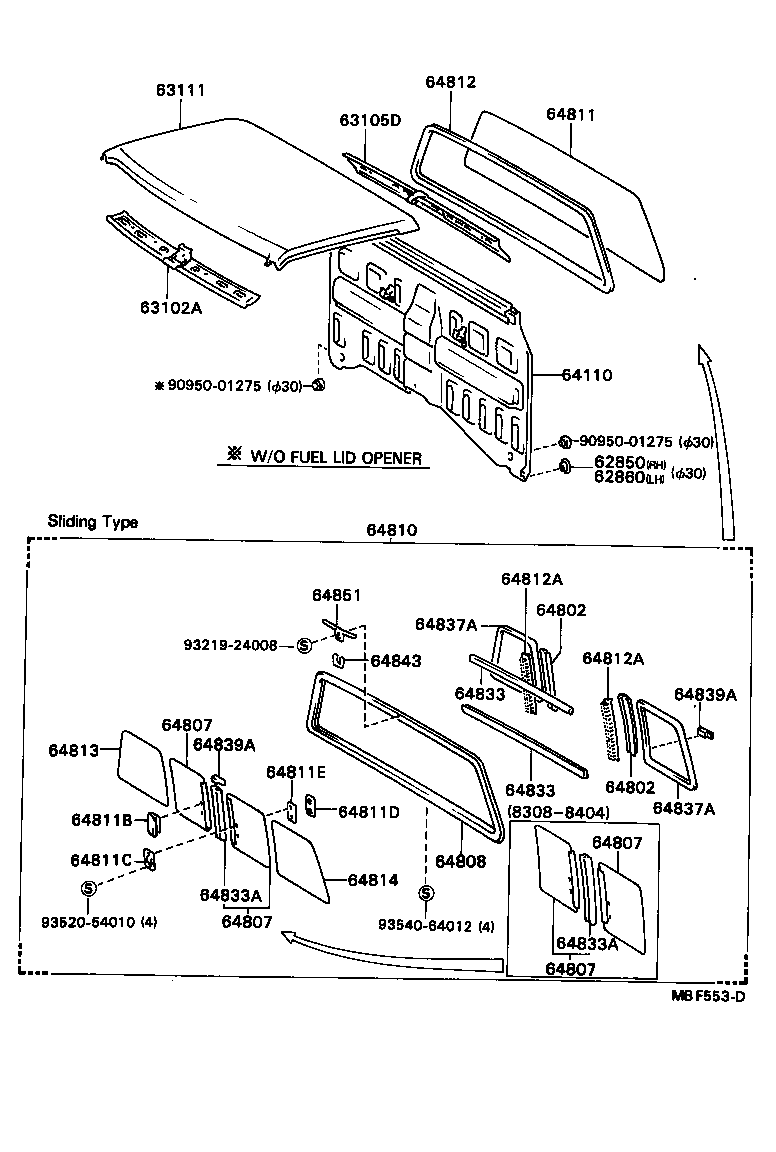 63111-89115 PANEL, ROOF product image