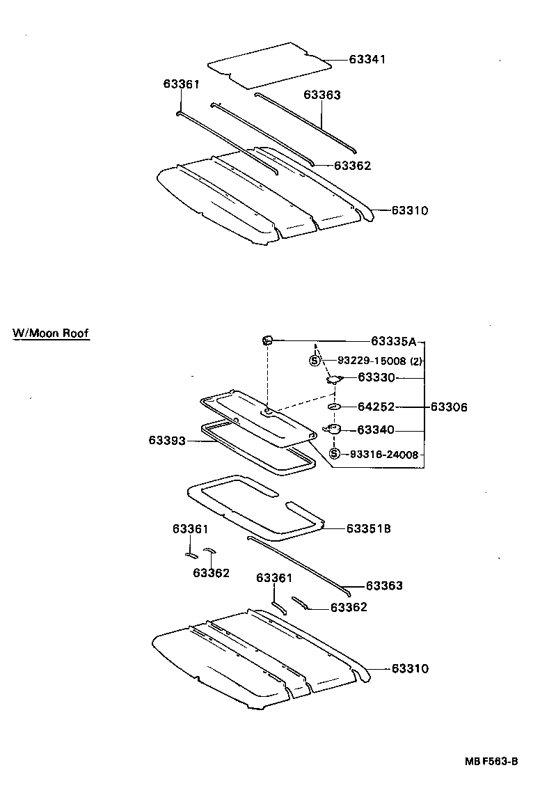 63362-89106 SUPPORT, ROOF HEADLINING, NO.4 product image