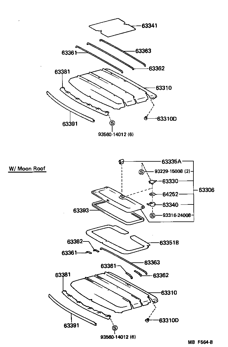 Toyota 63306-89101-08 TRIM SUB-ASSY, SUNSHADE