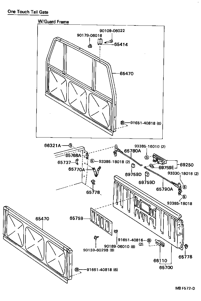 65700-89158 GATE ASSY, REAR BODY TAIL product image