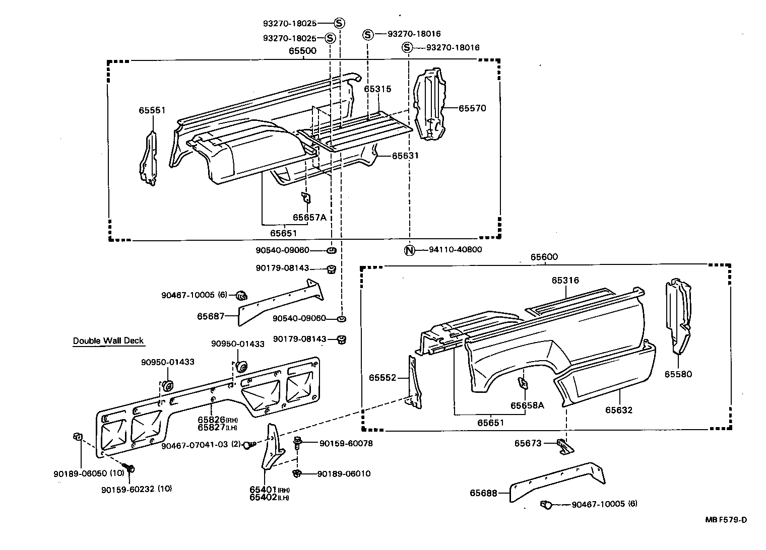 65506-89102 POST ASSY, SIDE PANEL REAR END, LH product image