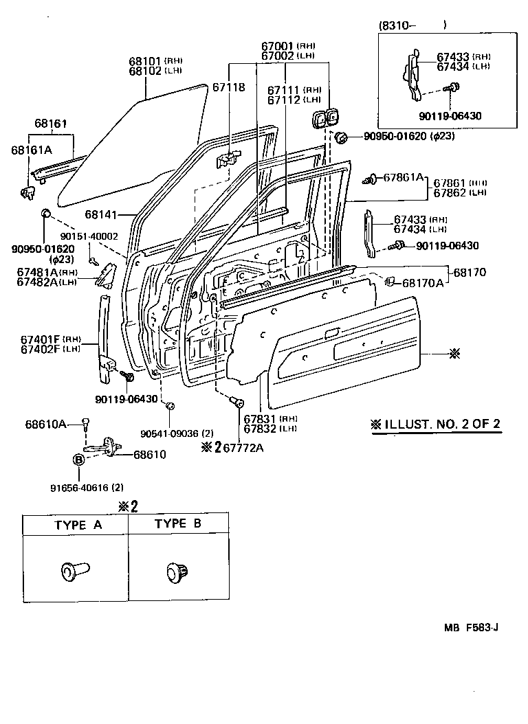 Toyota 67002-89145 PANEL SUB-ASSY, FRONT DOOR, LH