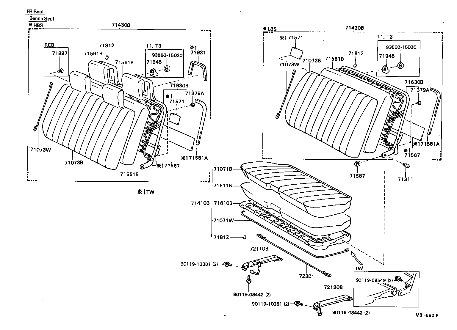 71511-89129 PAD, FRONT SEAT CUSHION, RH(FOR SEPARATE TYPE) product image