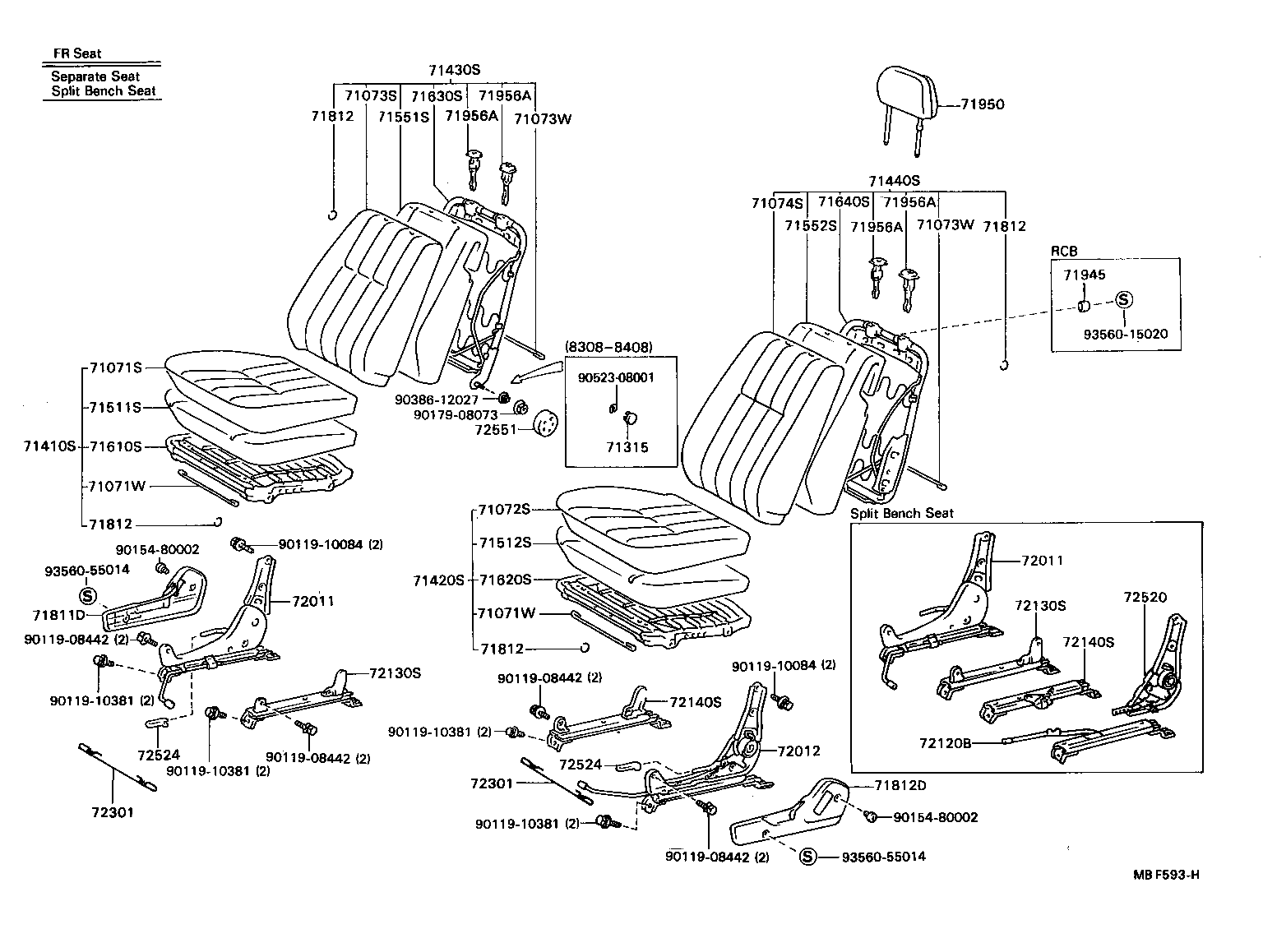 71511-89129 PAD, FRONT SEAT CUSHION, RH(FOR SEPARATE TYPE) product image