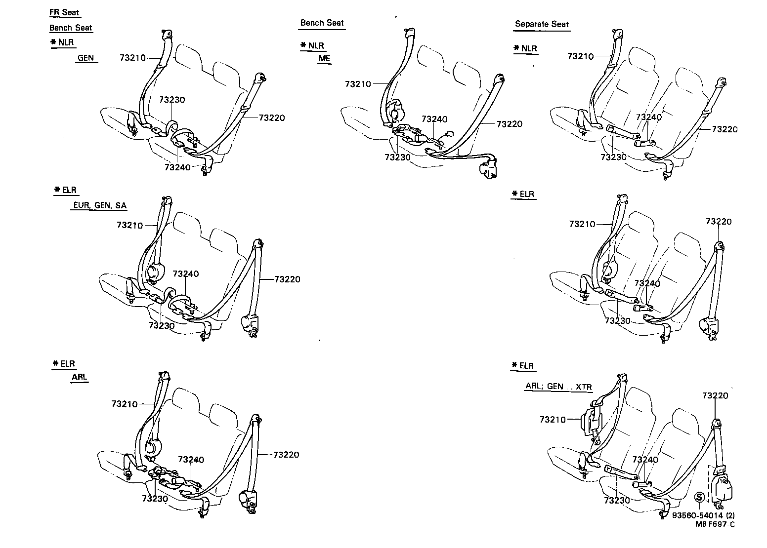73210-89134-04 BELT ASSY, FRONT SEAT OUTER, RH product image
