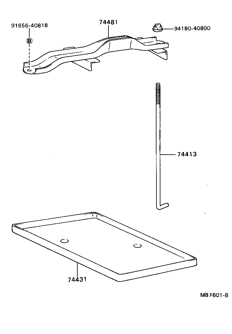 74404-89111 CLAMP, BATTERY HOLD DOWN product image