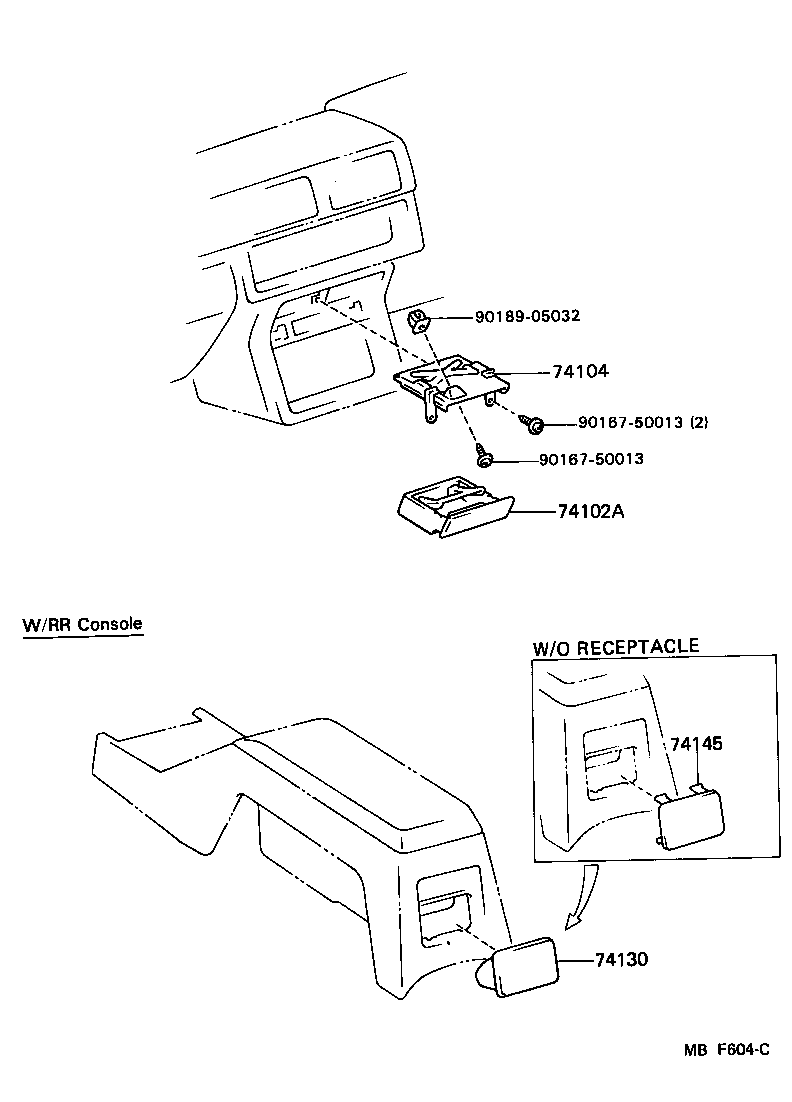 74145-89102-04 PLATE, REAR ASH RECEPTACLE product image