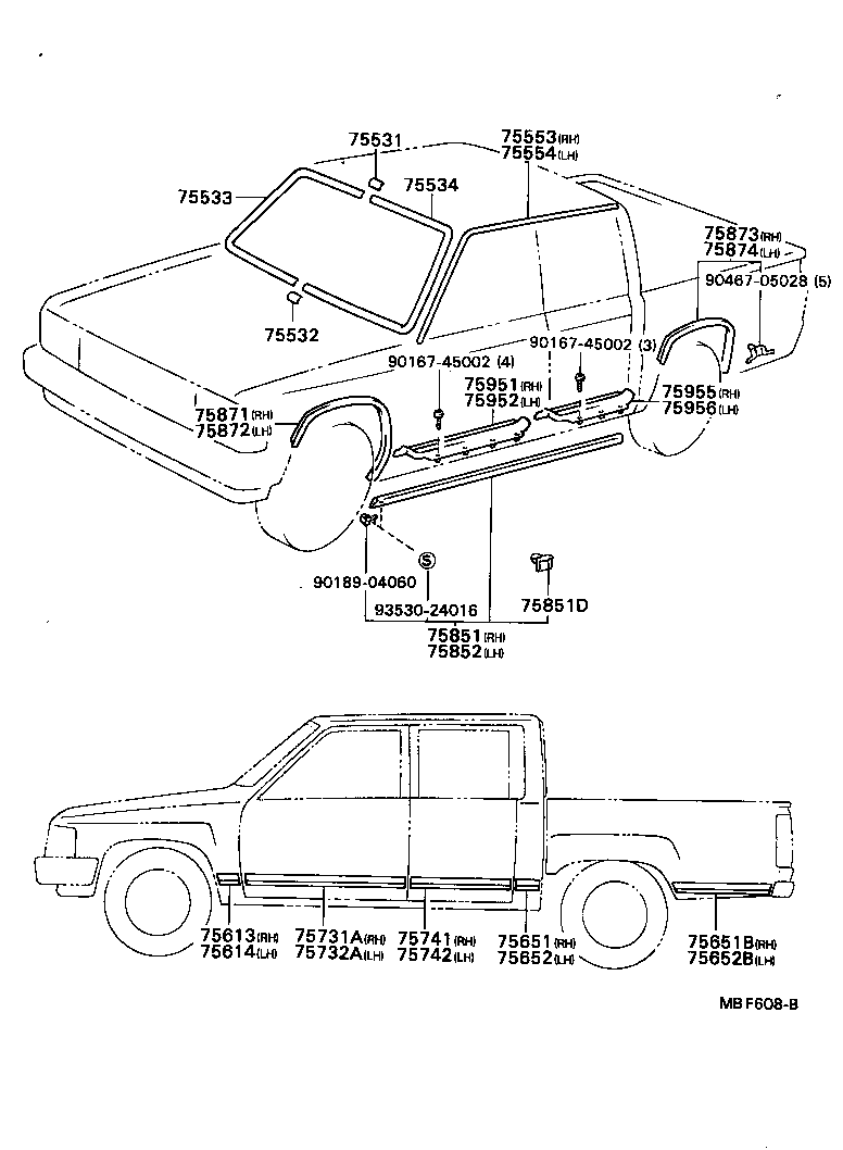 75651-89110 MOULDING, QUARTER, OUTSIDE RH product image