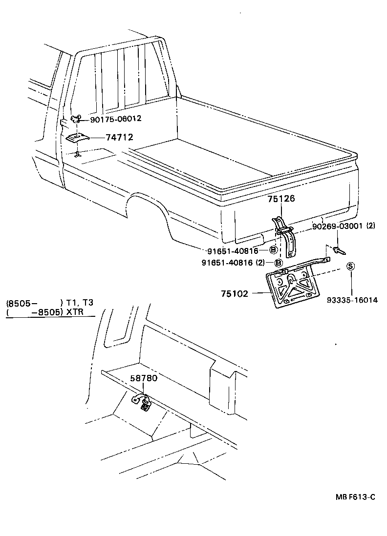 75102-89116 BRACKET SUB-ASSY, REAR LICENSE PLATE product image