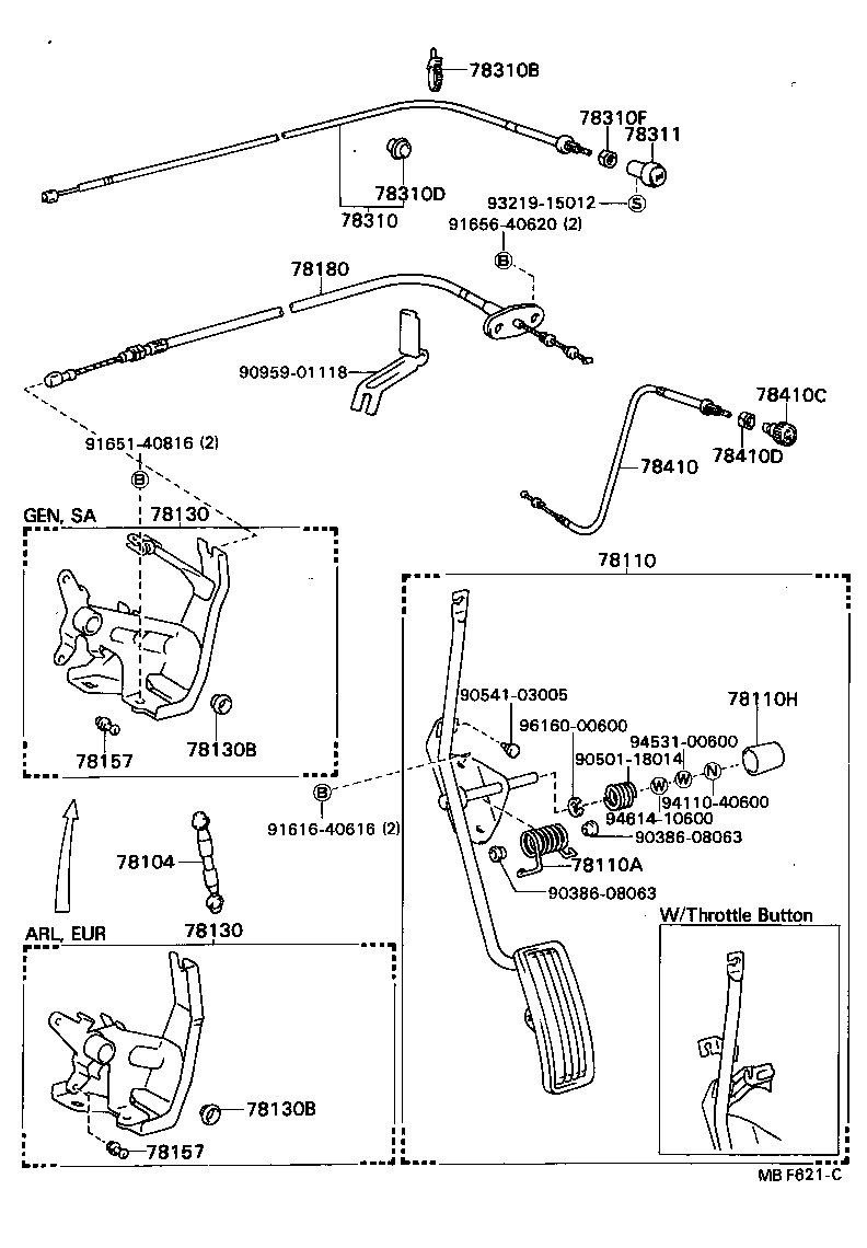 78120-89124 ROD ASSY, ACCELERATOR PEDAL product image