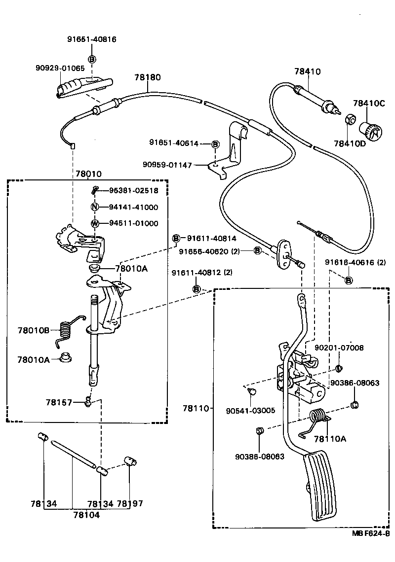 78120-89124 ROD ASSY, ACCELERATOR PEDAL product image