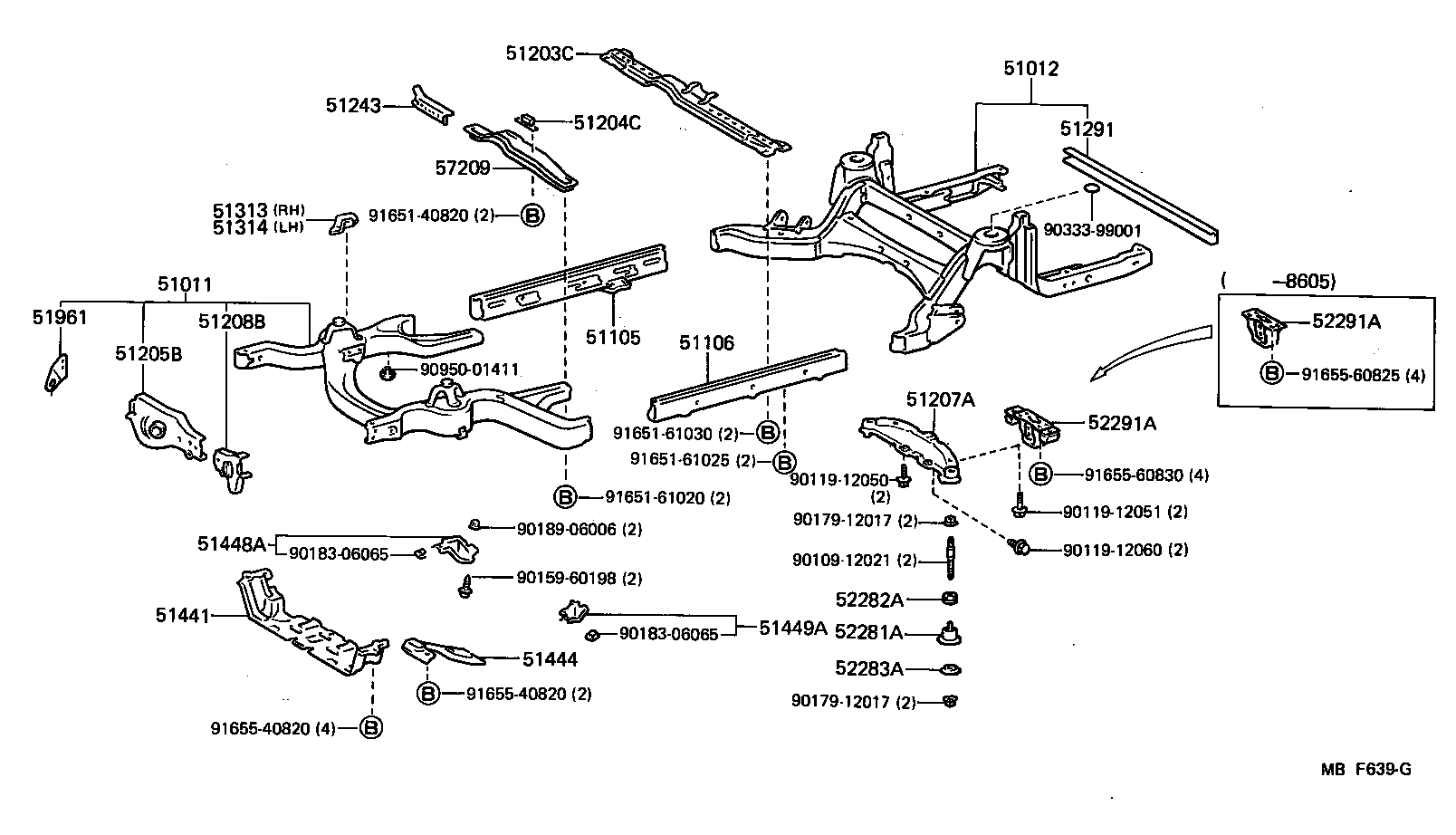 51291-30900 CROSSMEMBER, FRAME, REAR product image