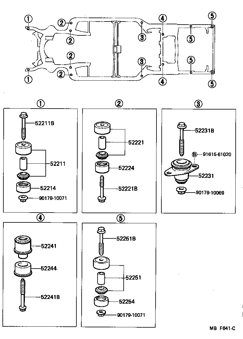 52201-30907 CUSHION, BODY MOUNTING, NO.1 UPPER product image