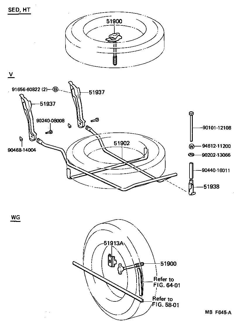 51903-91702 CARRIER SUB-ASSY, SPARE WHEEL product image