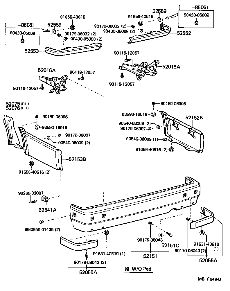 52016-91703 ARM SUB-ASSY, REAR BUMPER, LH product image