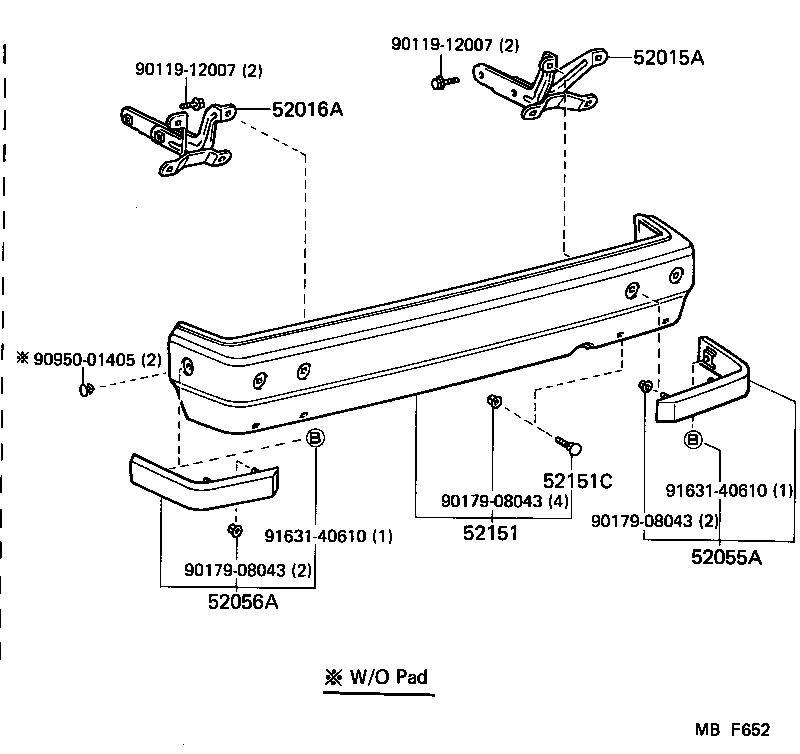 52016-91703 ARM SUB-ASSY, REAR BUMPER, LH product image