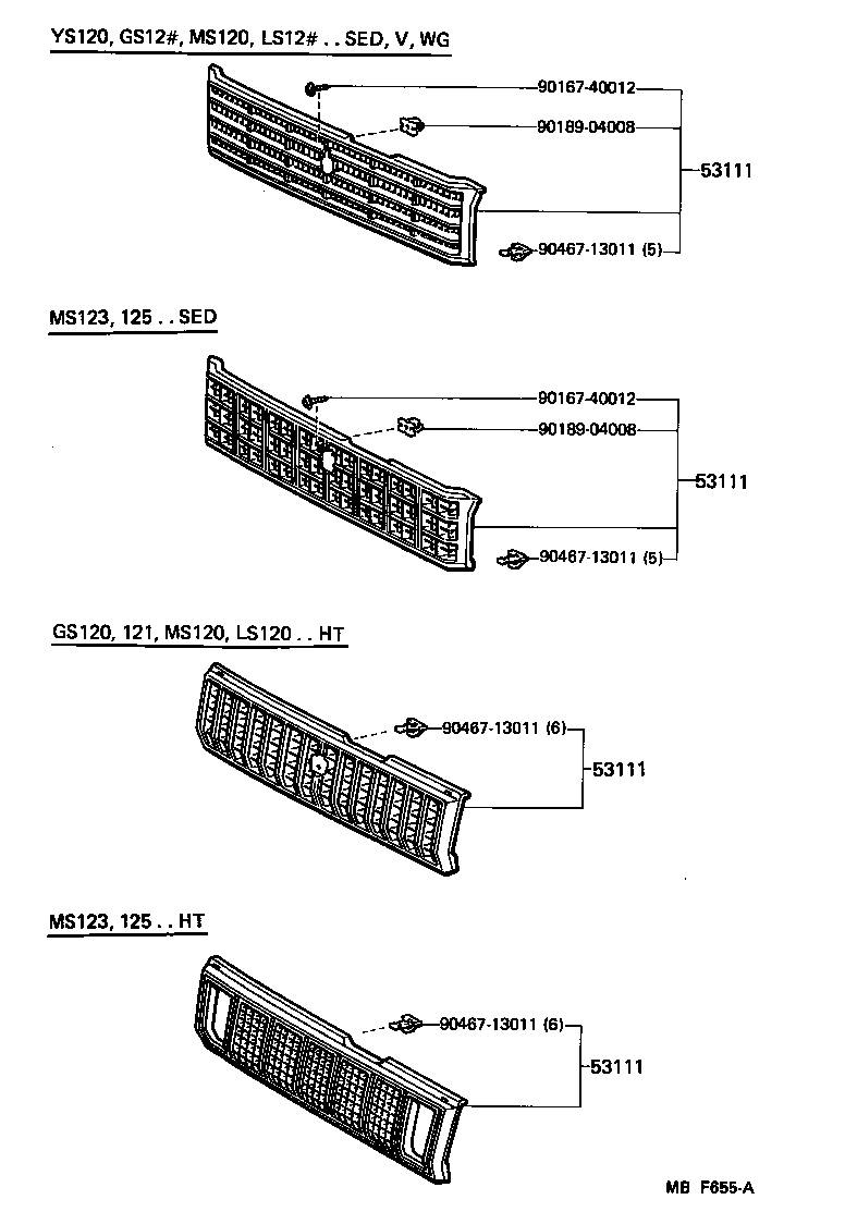 53111-30410 GRILLE, RADIATOR product image
