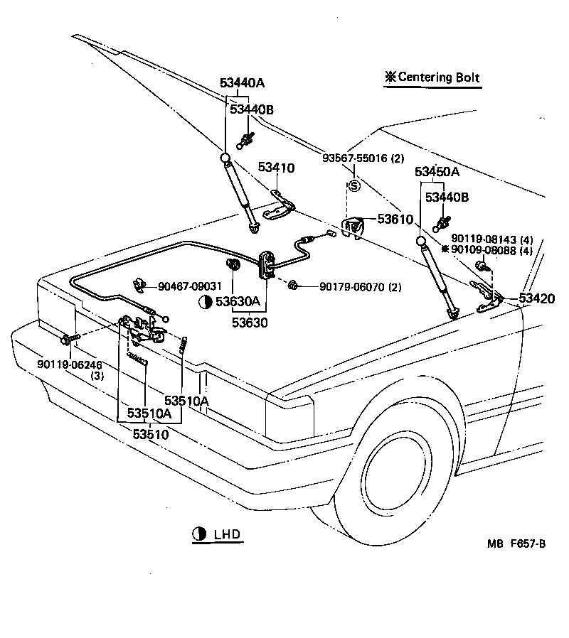 53630-30120 CABLE ASSY, HOOD LOCK CONTROL product image