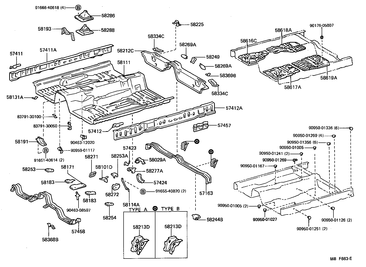 57606-91703 CROSSMEMBER, REAR FLOOR, NO.2 product image