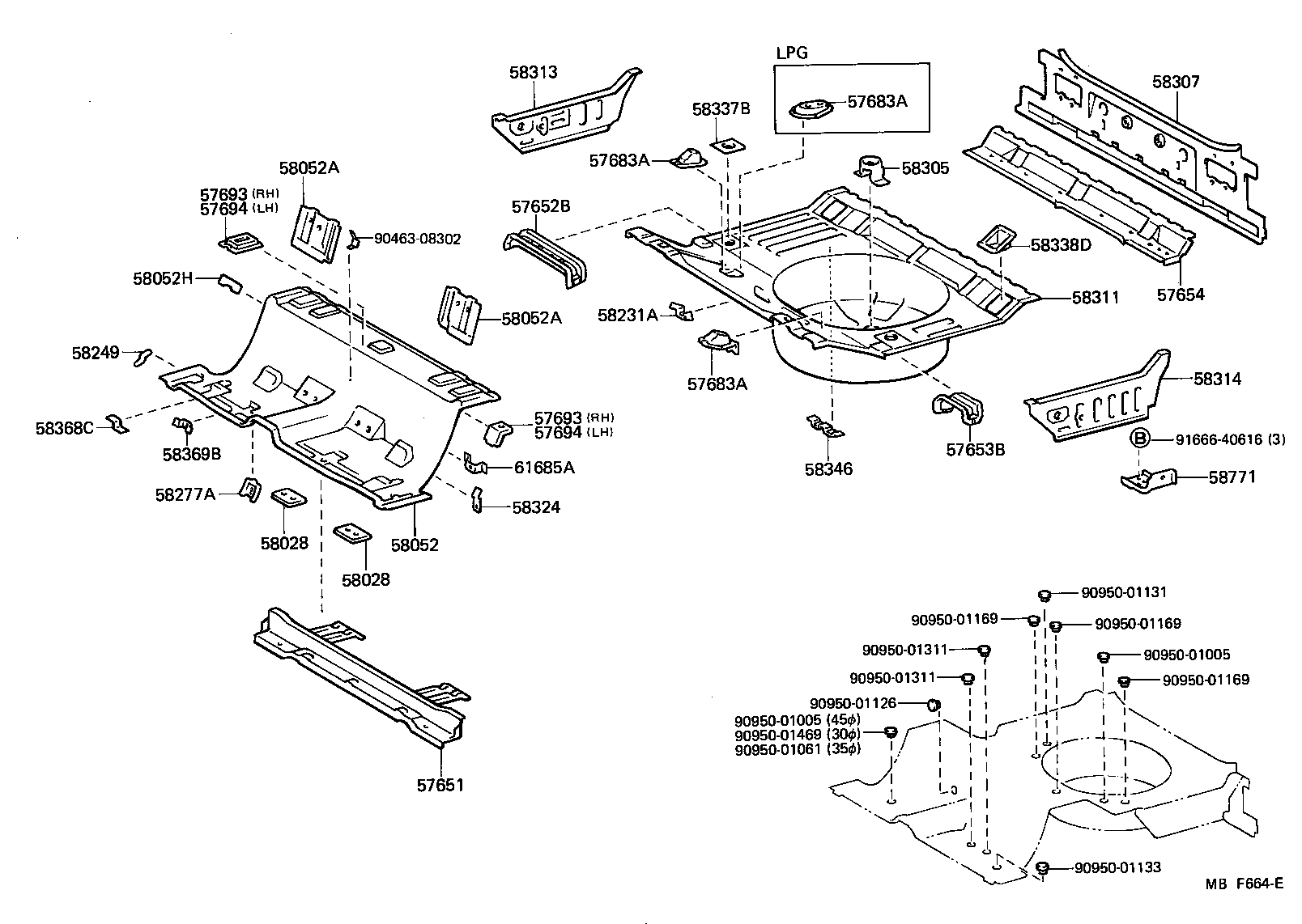 57606-91703 CROSSMEMBER, REAR FLOOR, NO.2 product image