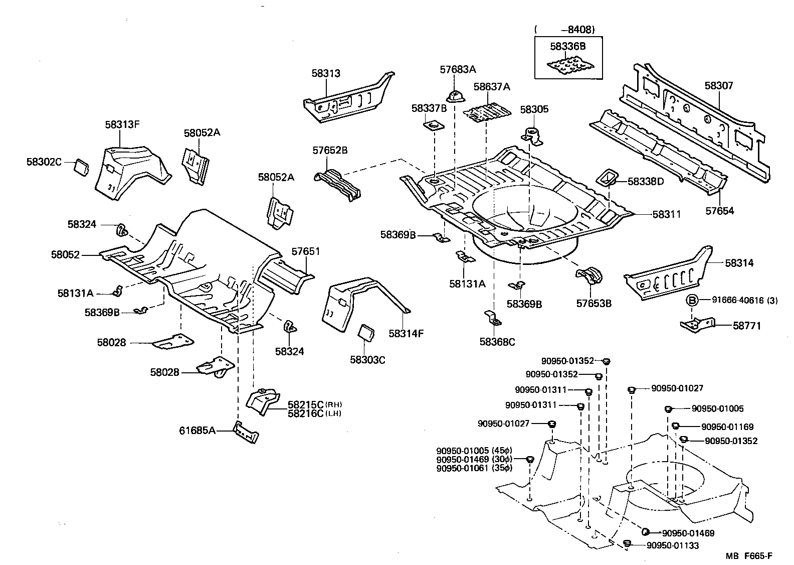 57606-91703 CROSSMEMBER, REAR FLOOR, NO.2 product image