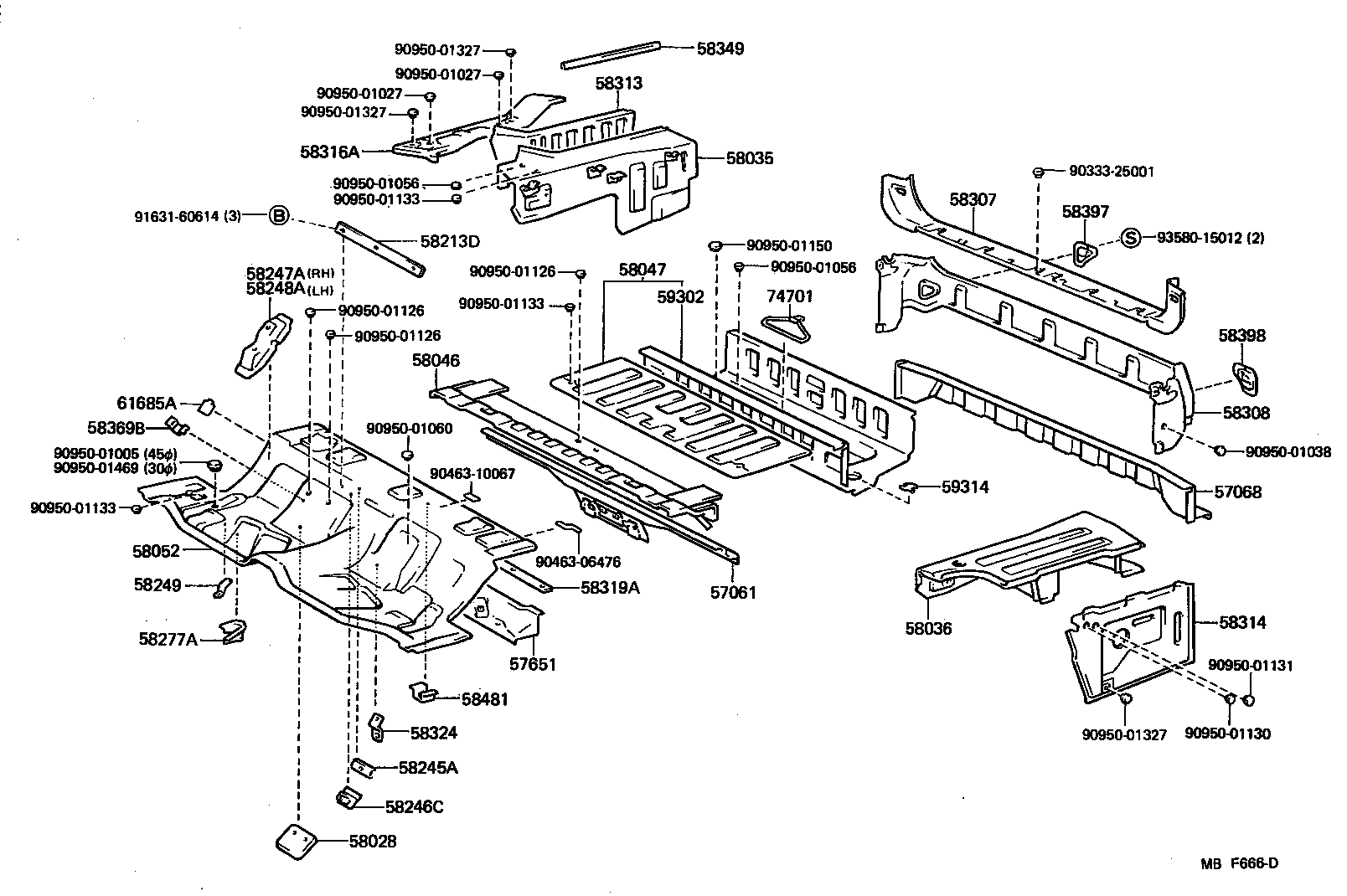 57606-91703 CROSSMEMBER, REAR FLOOR, NO.2 product image