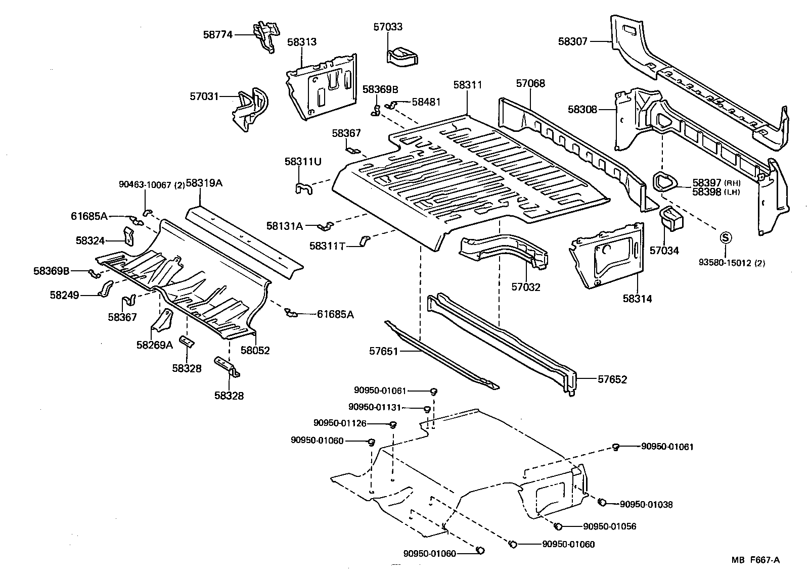 57606-91703 CROSSMEMBER, REAR FLOOR, NO.2 product image
