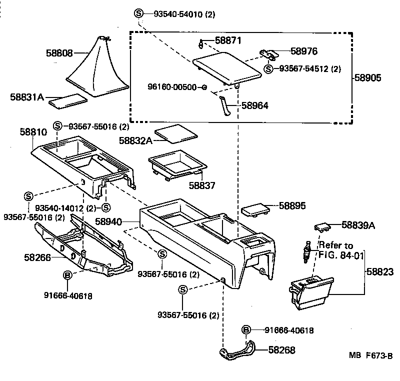 58994-30020 BRACKET, CONSOLE BOX SUPPORT, REAR product image