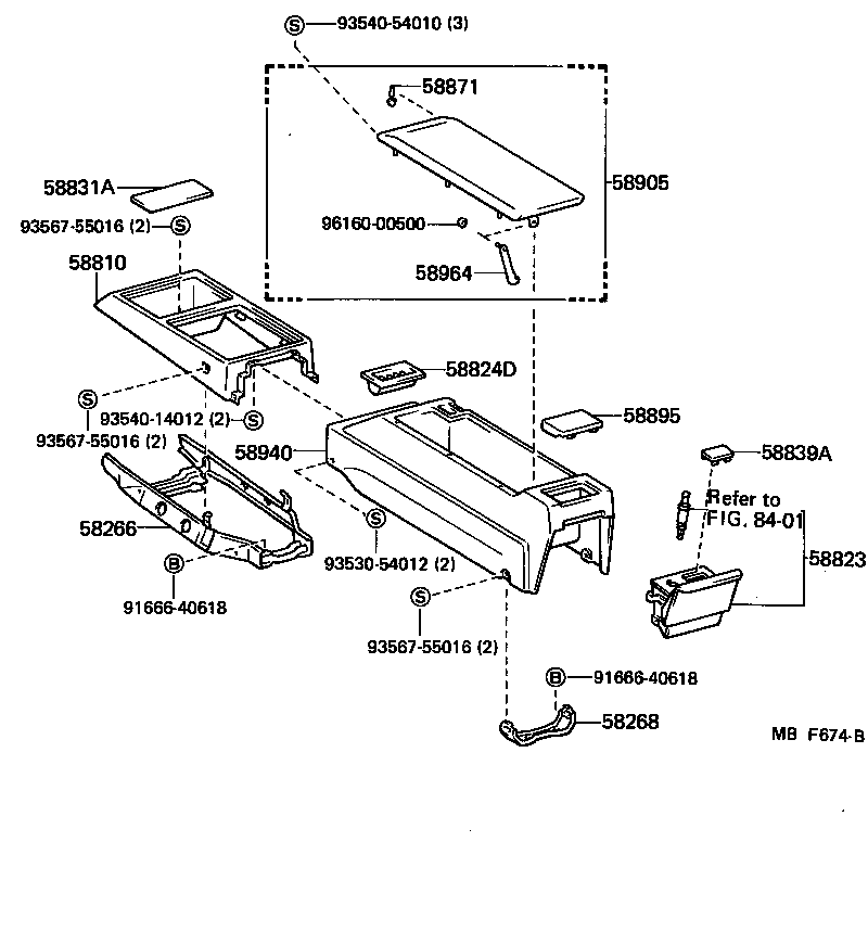 58905-30110-02 DOOR SUB-ASSY, CONSOLE COMPARTMENT product image