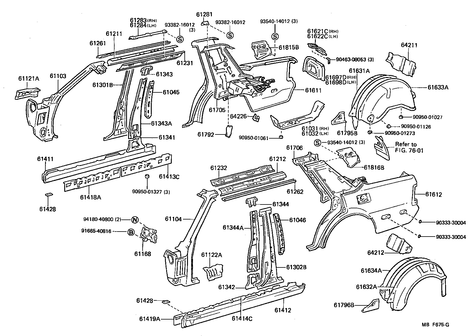 61601-91709 PANEL, QUARTER, RH product image