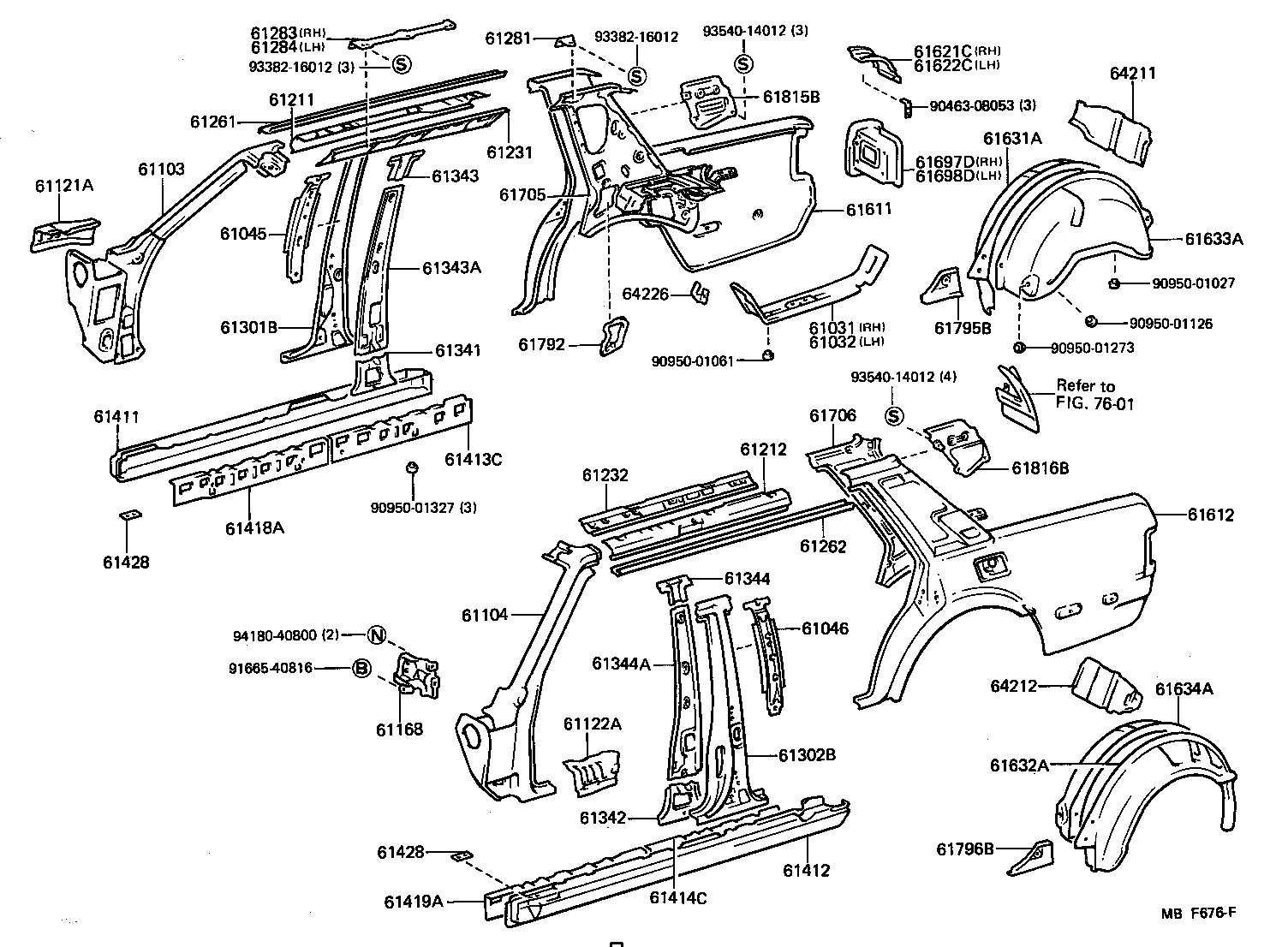 61601-91709 PANEL, QUARTER, RH product image