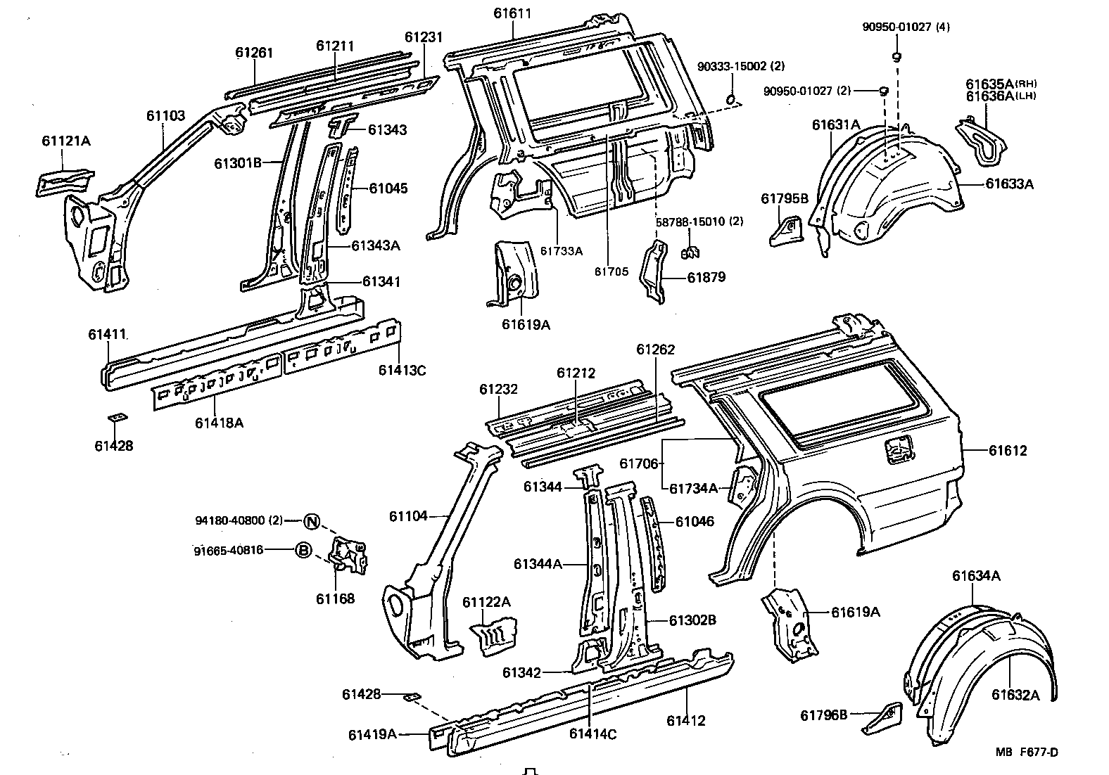 61601-91709 PANEL, QUARTER, RH product image