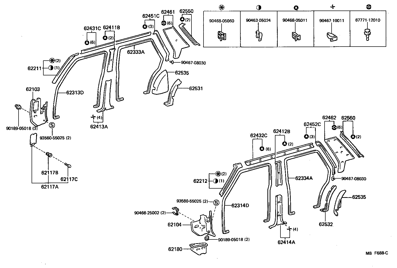 62333-91702-06 TRIM, REAR DOOR OPENING, RH product image