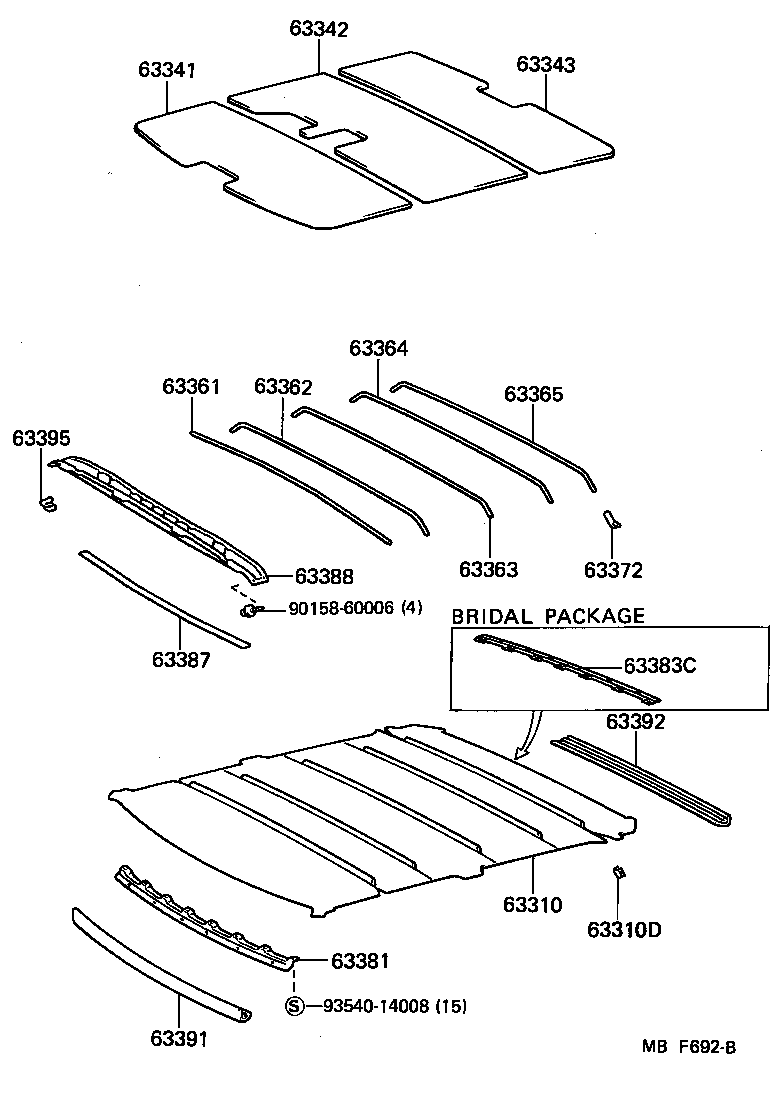 63341-91704 PAD, ROOF SILENCER, NO.1 product image