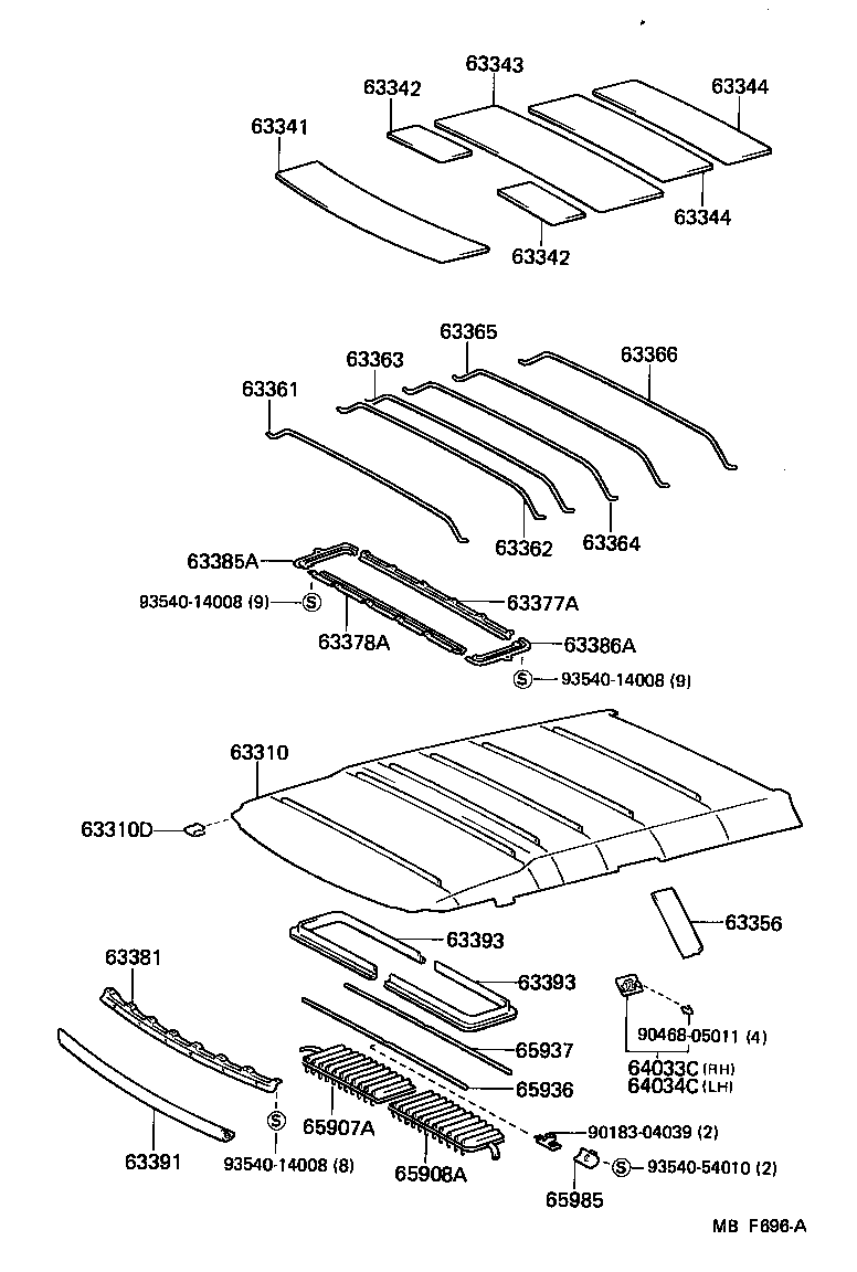 63341-30110 PAD, ROOF SILENCER, NO.1 product image