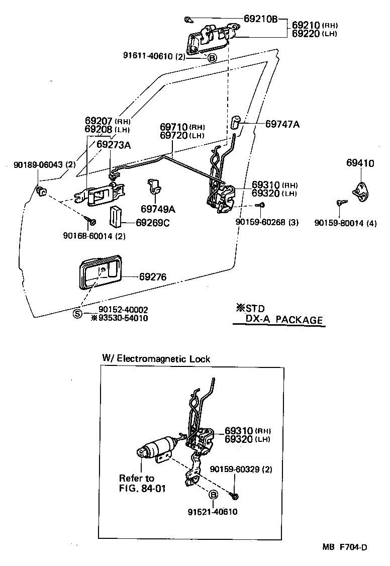69320-30490 LOCK ASSY, FRONT DOOR, LH product image
