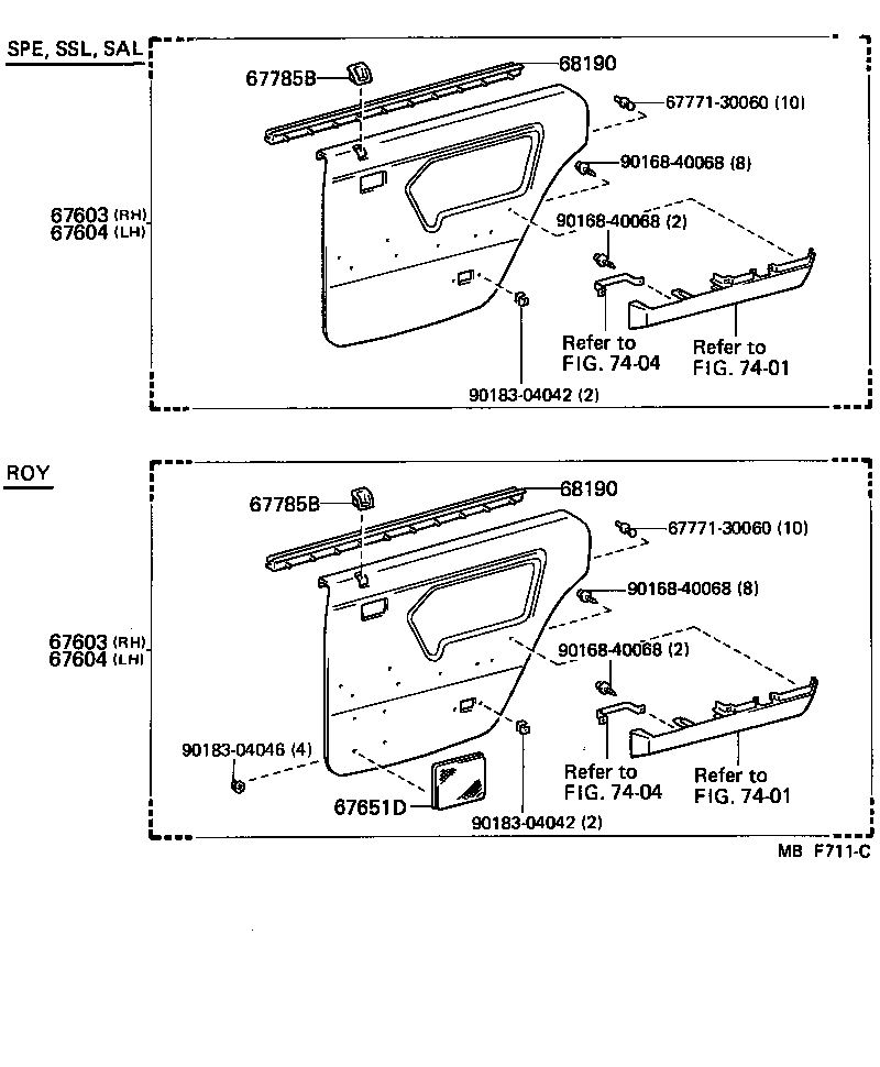 67003-91702 PANEL SUB-ASSY, REAR DOOR, RH product image