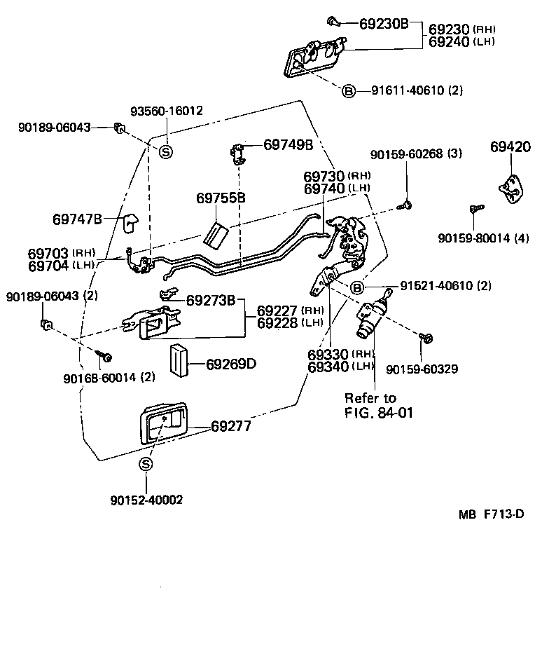 69330-30160 LOCK ASSY, REAR DOOR, RH product image