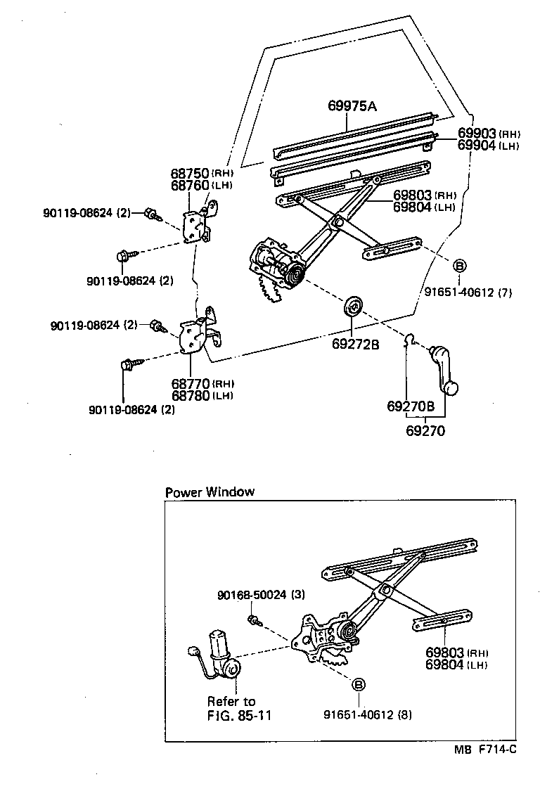 68750-30050 HINGE ASSY, REAR DOOR, UPPER RH product image