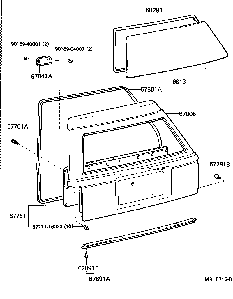 67005-91742 PANEL SUB-ASSY, BACK DOOR product image