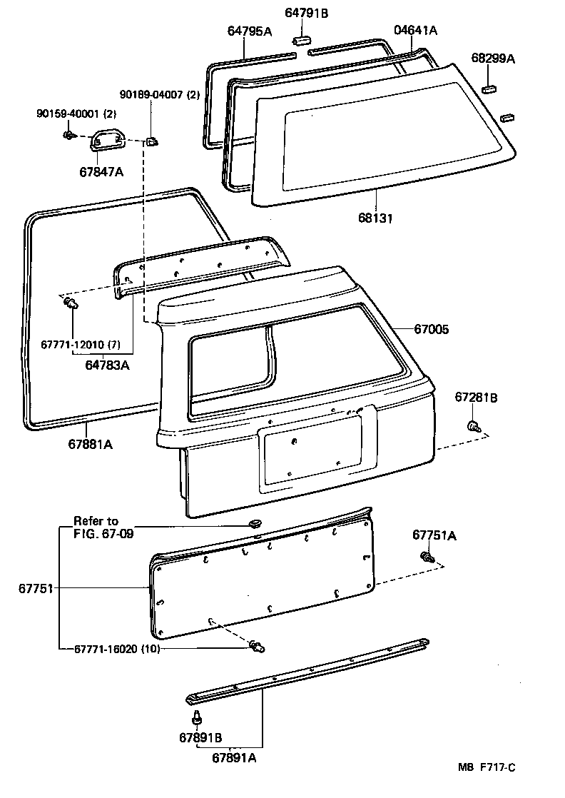67005-91742 PANEL SUB-ASSY, BACK DOOR product image