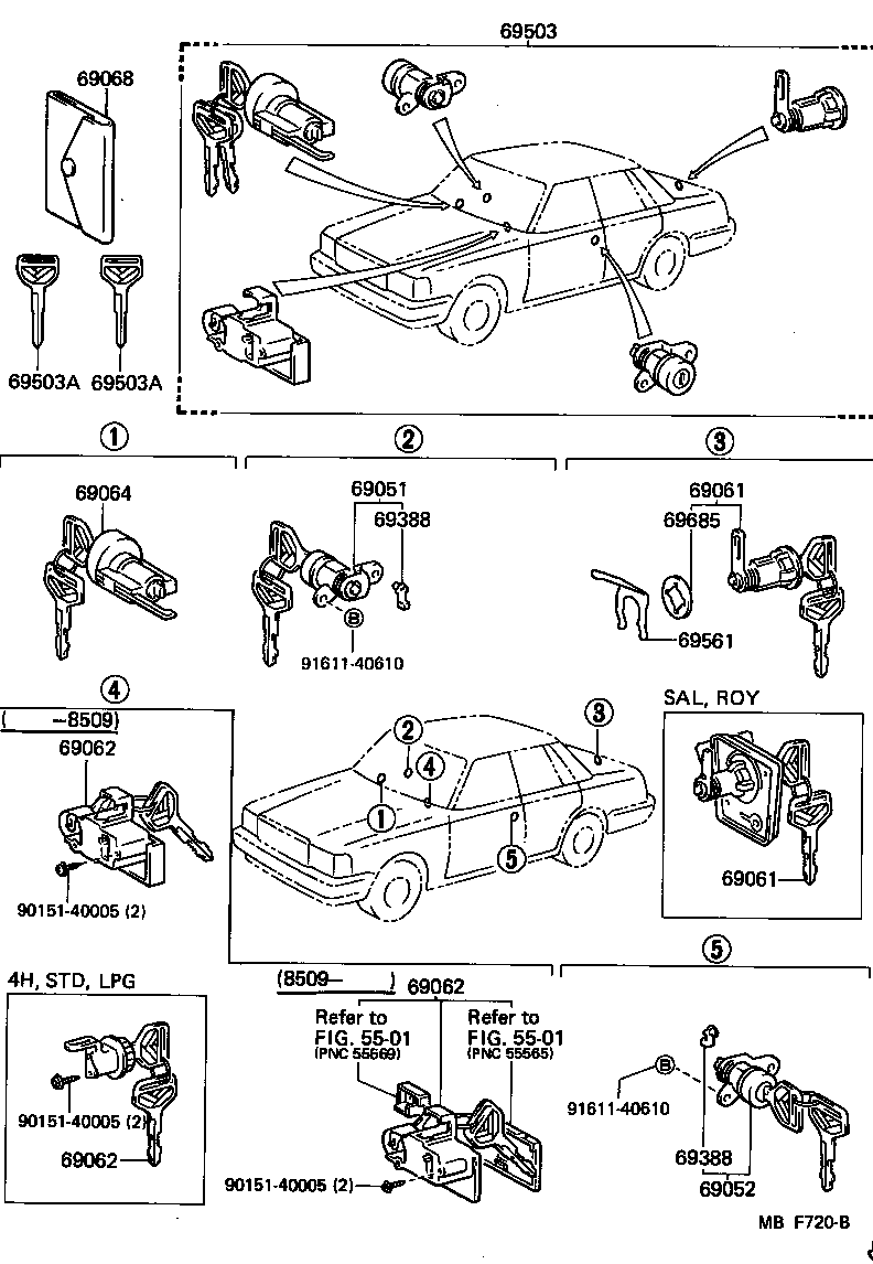 69005-30380 CYLINDER SET, LOCK product image